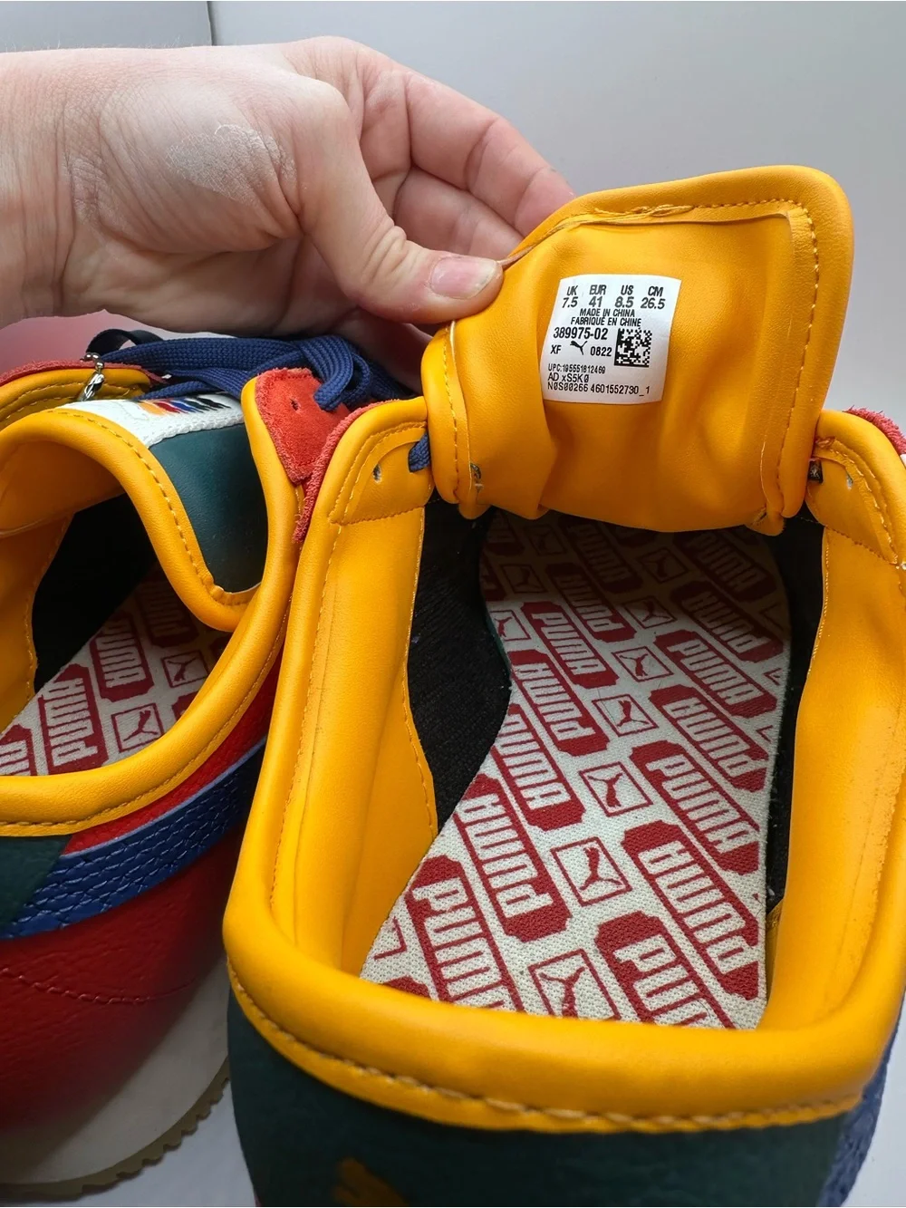 Puma Kids Red Sneakers with Blue Accents